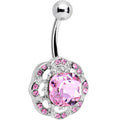 BodyCandy Pink and Clear Gem Petunia Flower Belly Ring — main product shot