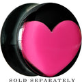 BodyCandy 18mm Black Acrylic Hot Pink Heart Saddle Plug — main product shot