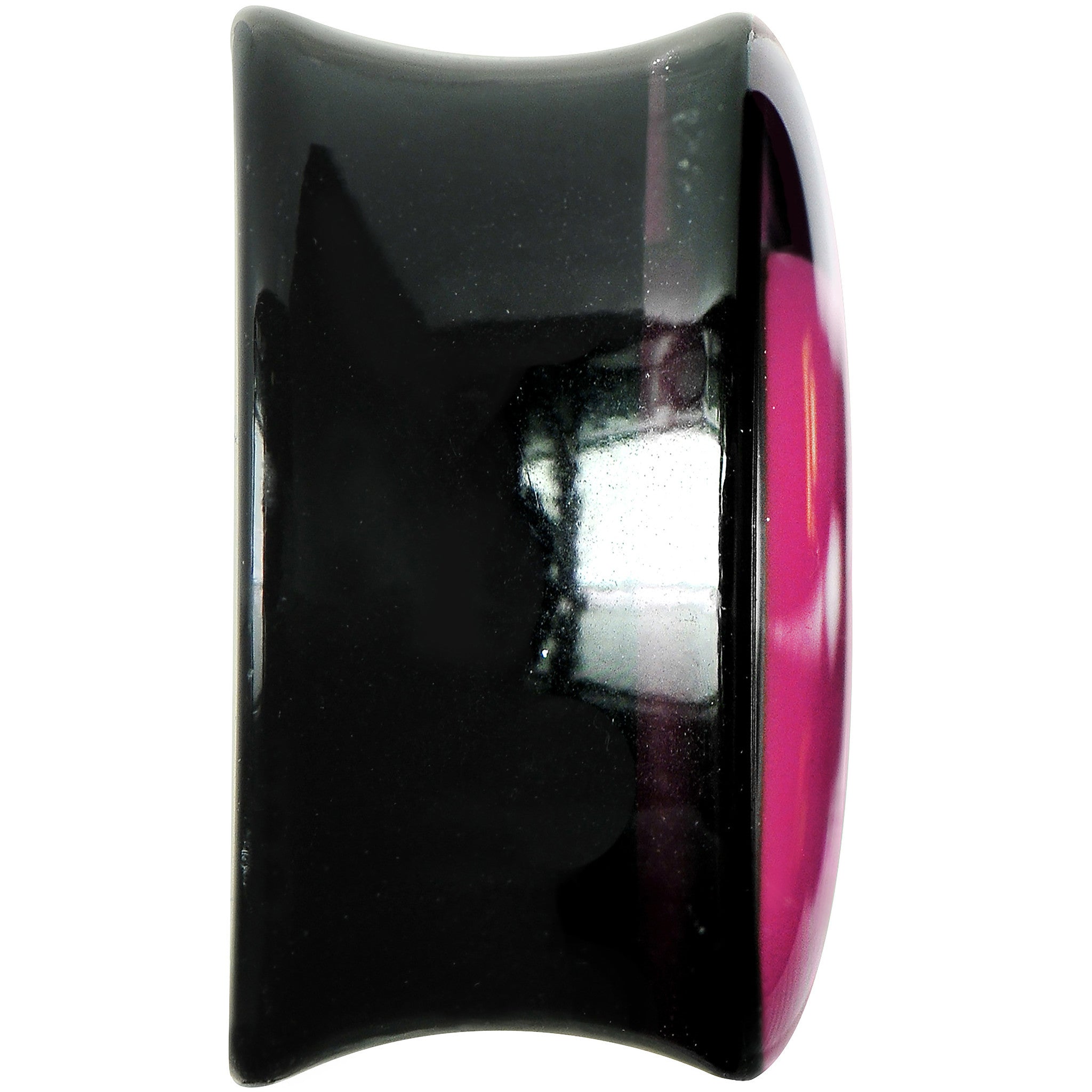 BodyCandy 18mm Black Acrylic Hot Pink Heart Saddle Plug — lifestyle context