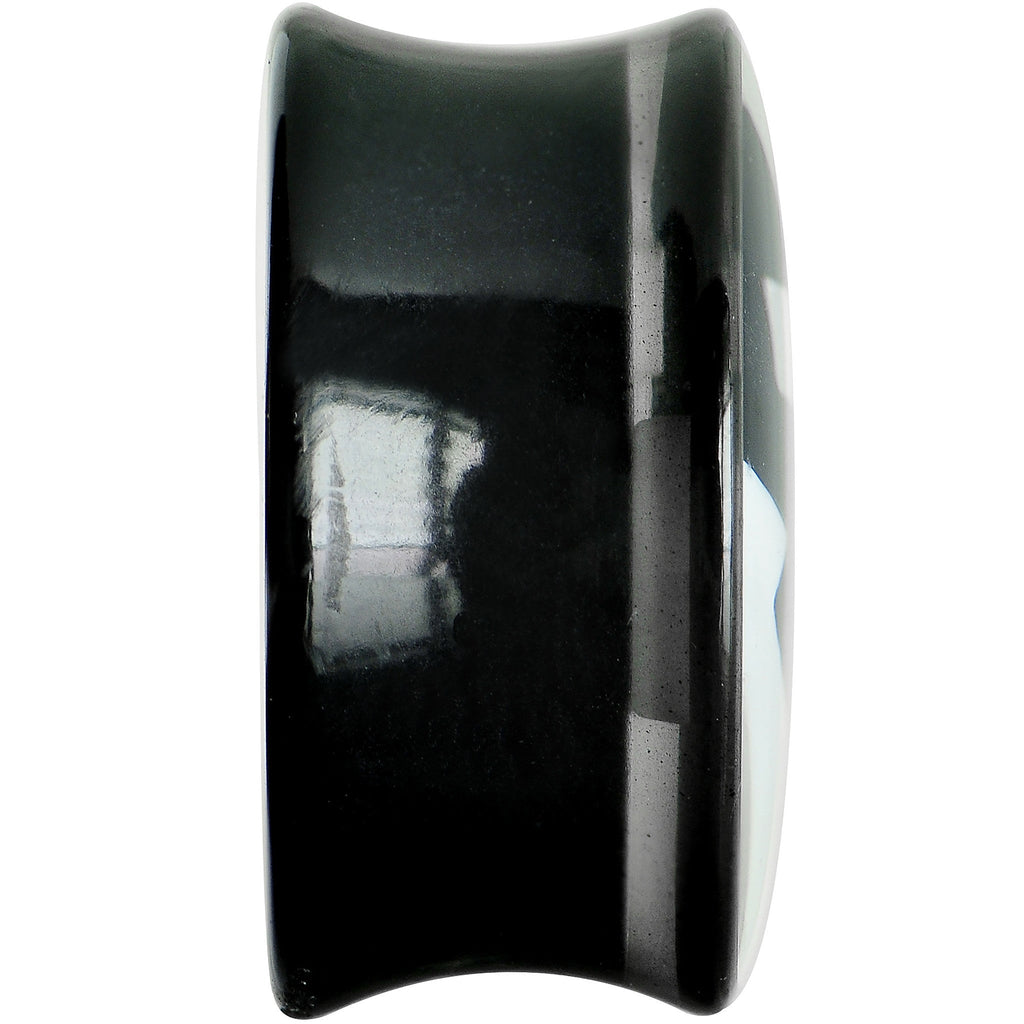 BodyCandy 20mm Black Acrylic Drop the White Anchor Saddle Plug — lifestyle context