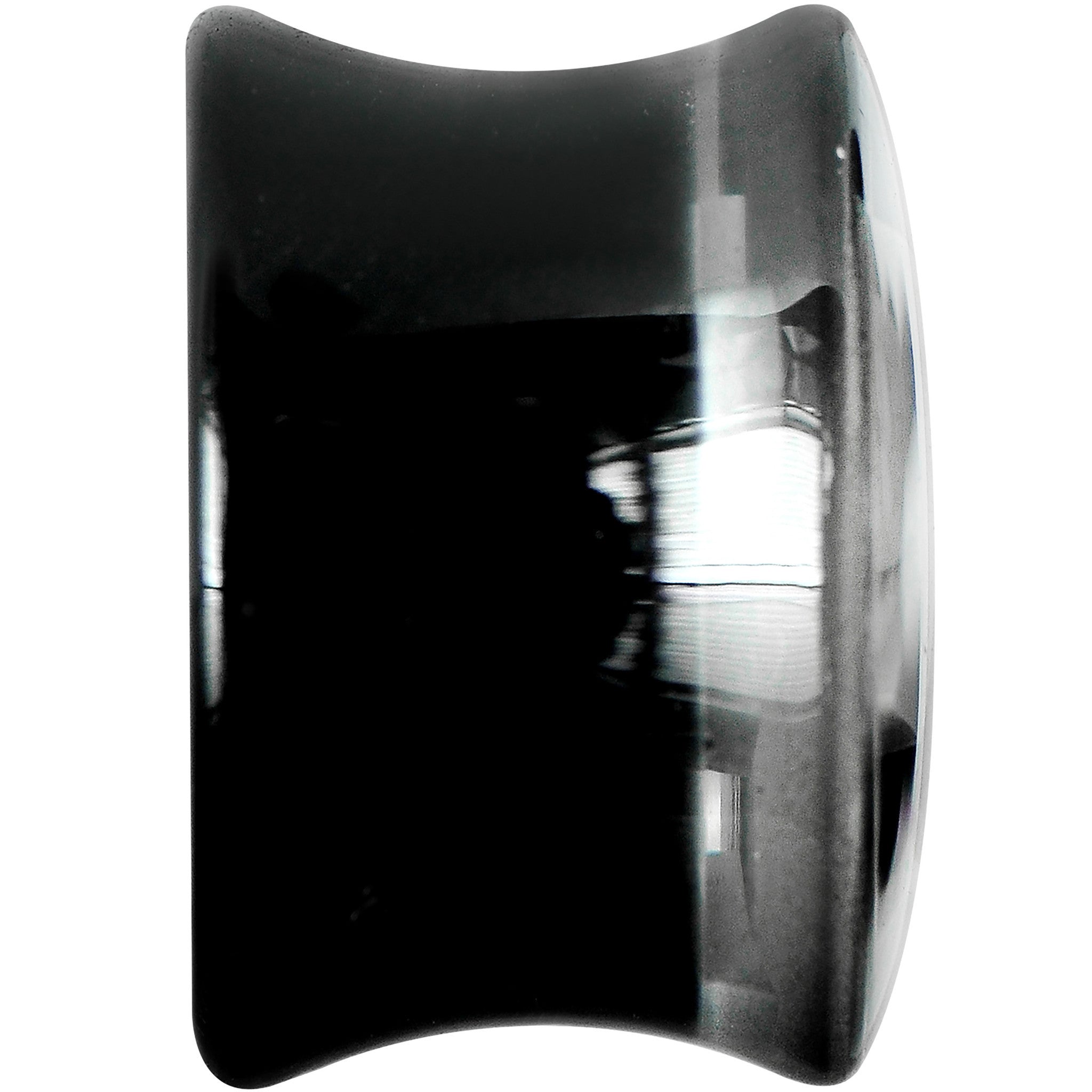 BodyCandy 9/16 Black Acrylic White Mustache Saddle Plug — lifestyle context