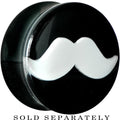 BodyCandy 20mm Black Acrylic White Mustache Saddle Plug — main product shot