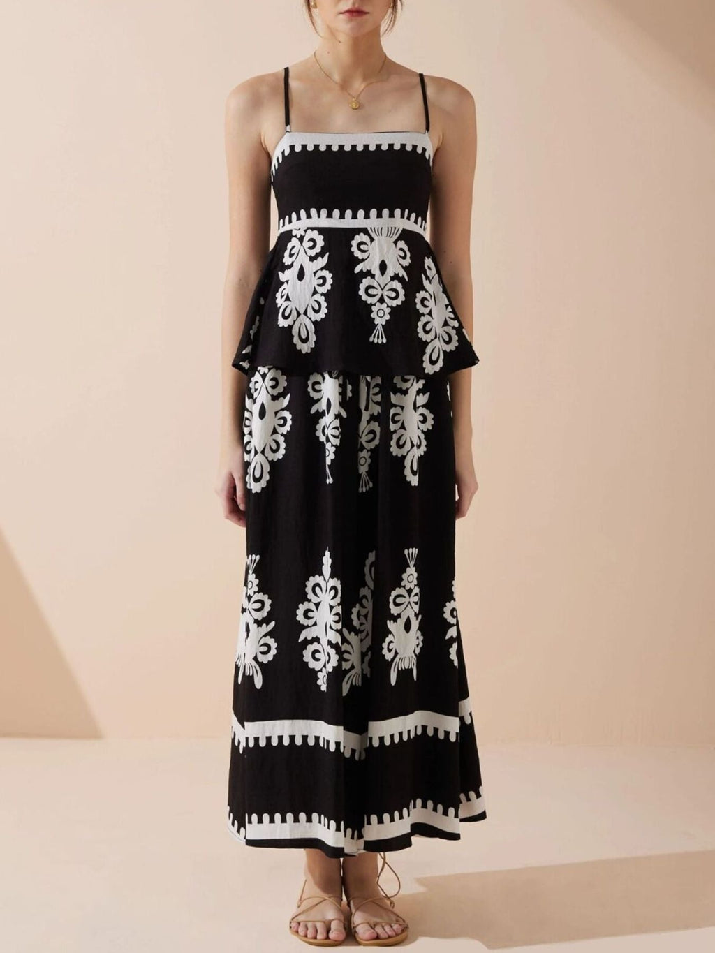 Printed Cami and Wide Leg Pants Set