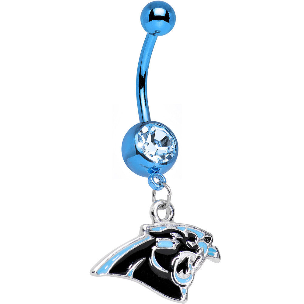 BodyCandy Officially Licensed NFL Carolina Panthers Dangle Belly Ring — main product shot