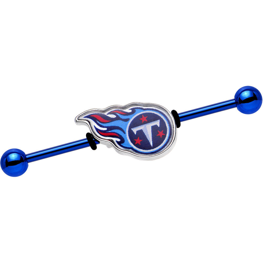BodyCandy Officially Licensed Tennessee Titans Logo Industrial Barbell 38mm — main product shot