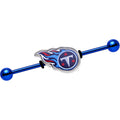 BodyCandy Officially Licensed Tennessee Titans Logo Industrial Barbell 38mm — main product shot
