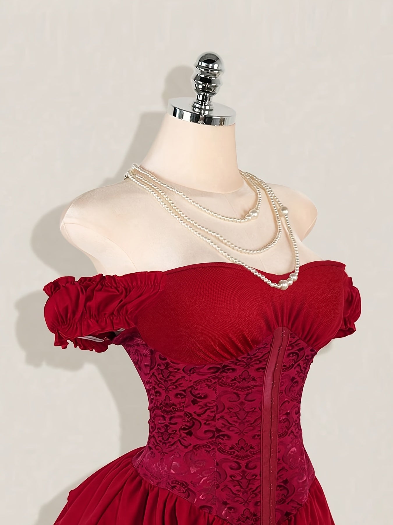 MyClosetAid One-Shoulder Dress with a Fitted Waist And Back Tie, Features Puff Sleeves And a Stylish, Elegant Cake Skirt — si