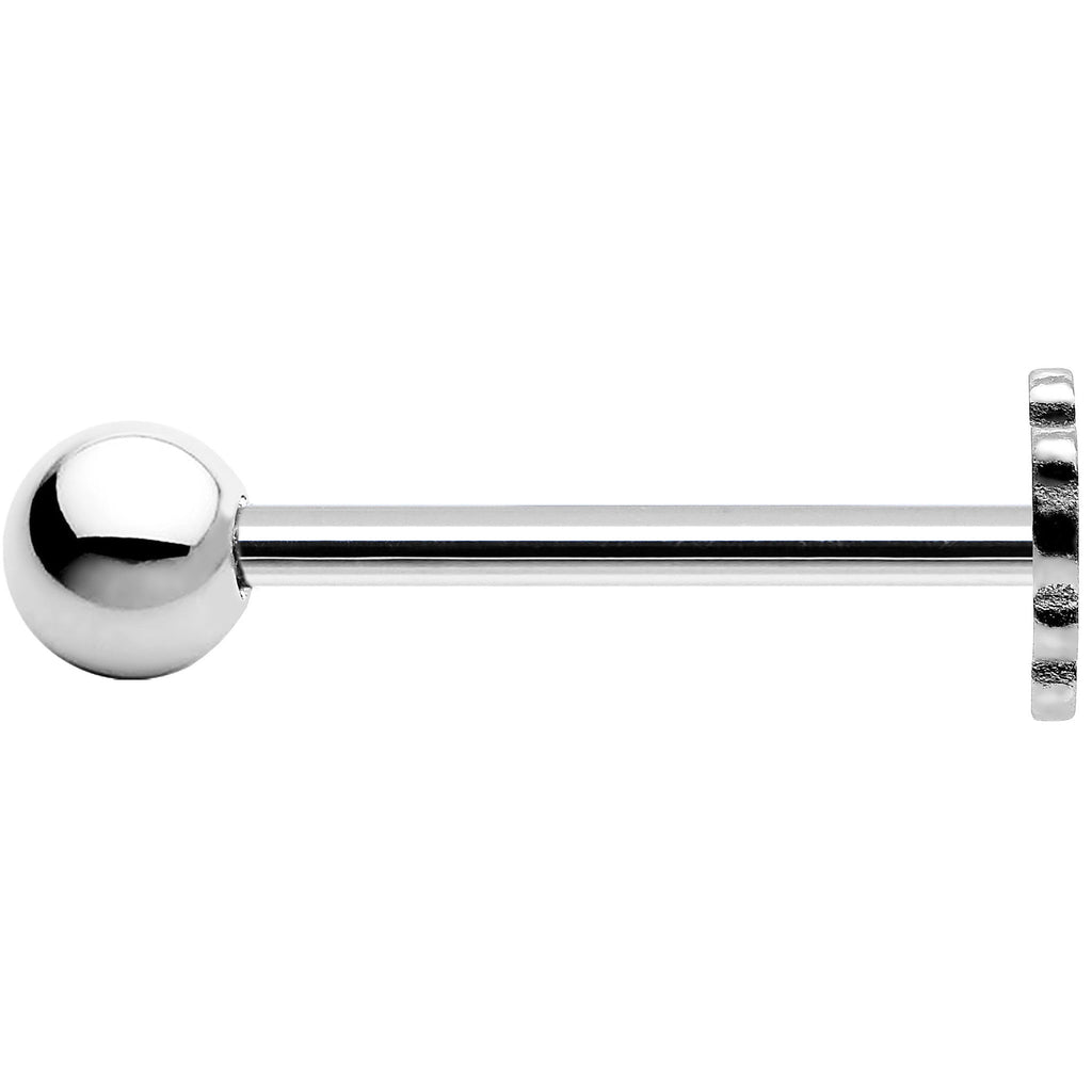 BodyCandy Officially Licensed Kansas City Chiefs Barbell Tongue Ring — detail close-up