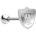 BodyCandy Officially Licensed Oakland Raiders Barbell Tongue Ring — main product shot