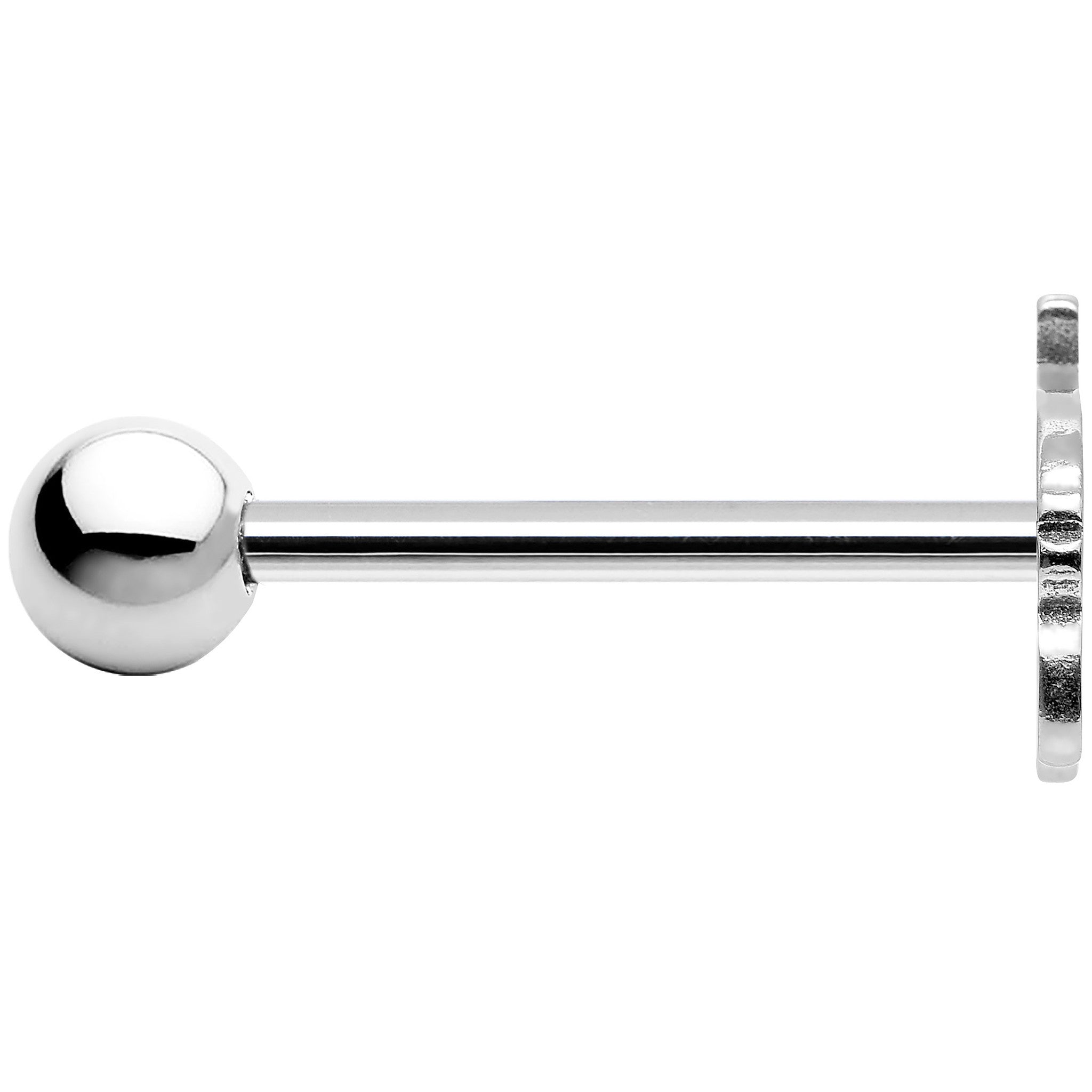 BodyCandy Officially Licensed Tampa Bay Buccaneers Barbell Tongue Ring — detail close-up