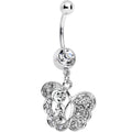 BodyCandy Clear Gem Fancy Butterfly Dangle Belly Ring — main product shot