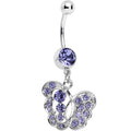 BodyCandy Purple Gem Fancy Butterfly Dangle Belly Ring — main product shot