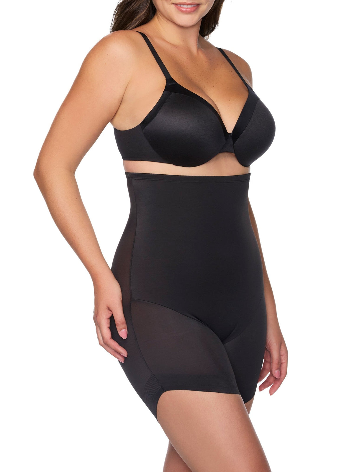 Elevated Edge High-Waist Slanted Hem Shaping Short