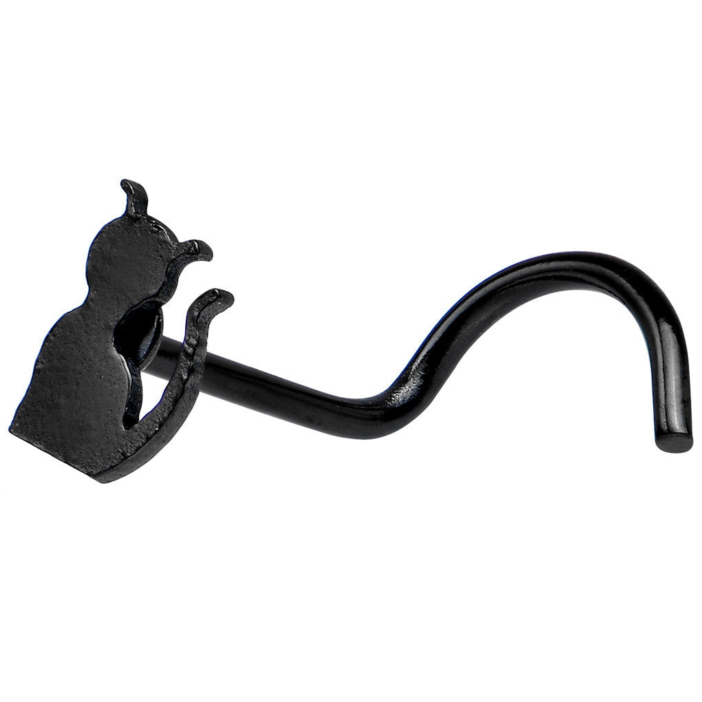 BodyCandy Black Anodized Titanium Kitty Cat Nose Ring — main product shot