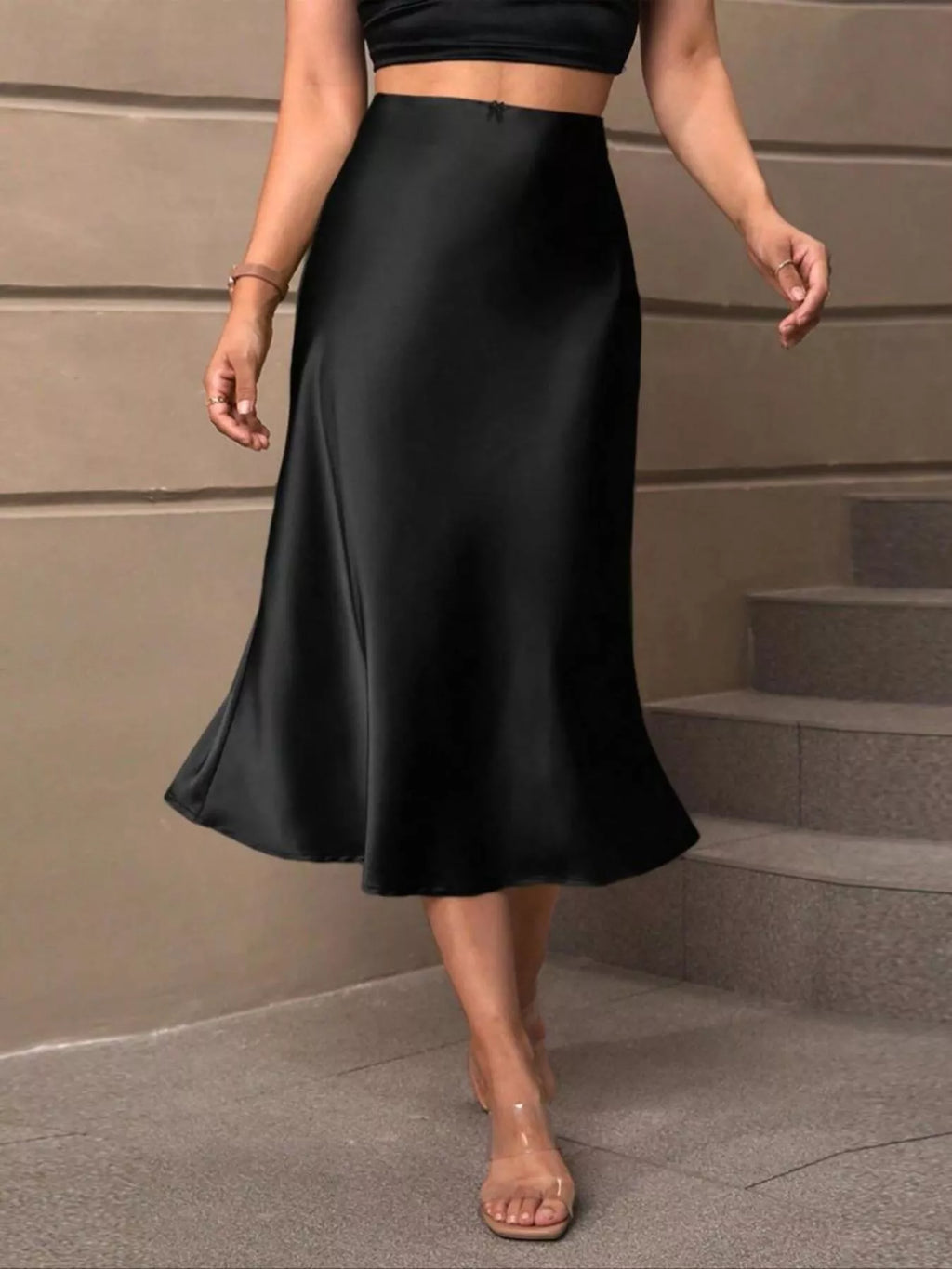 Satin Midi Skirt