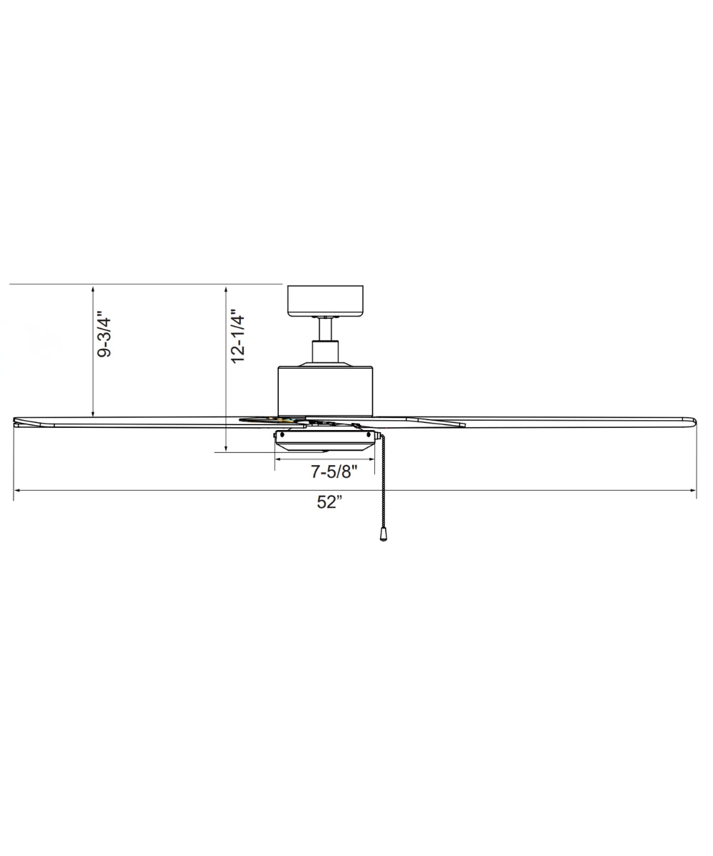 52" Aldea IV 4-Blade Ceiling Fan Oil Rubbed Bronze Motor Finish and Walnut Blade Finish – LampsUSA, view 3