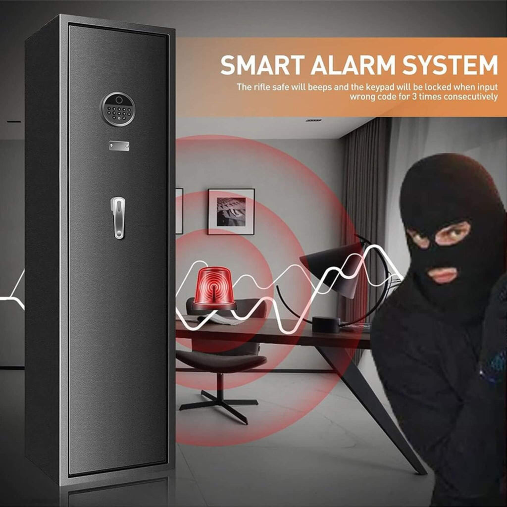 Heavy-Duty 57-Inch Anti-Theft Fireproof Biometric Gun Rifle Pistol Safe For Home, 11-12 Guns (SAK53816) – SAKSBY WHOLESALE, v