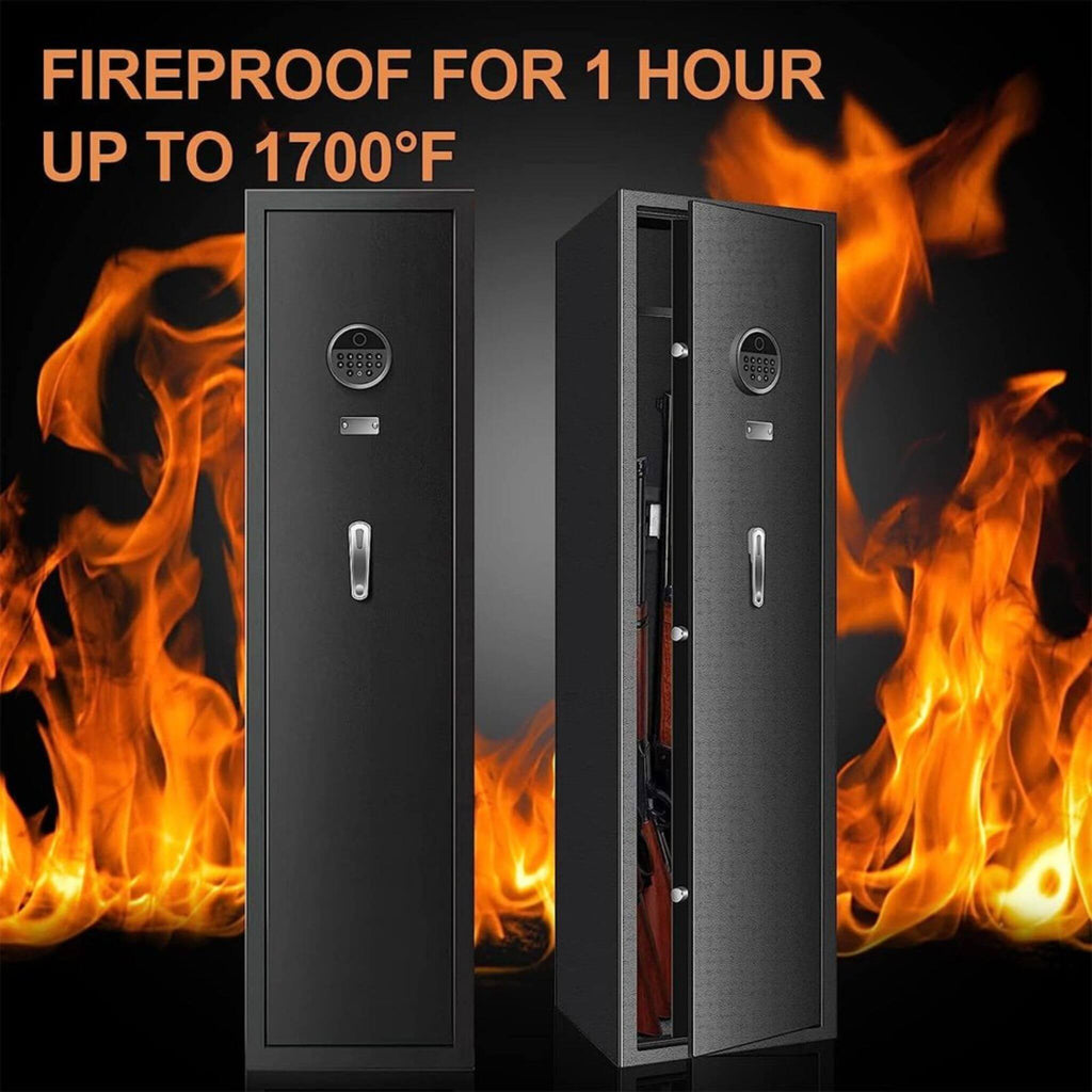 Heavy-Duty 57-Inch Anti-Theft Fireproof Biometric Gun Rifle Pistol Safe For Home, 11-12 Guns (SAK53816) – SAKSBY WHOLESALE, v