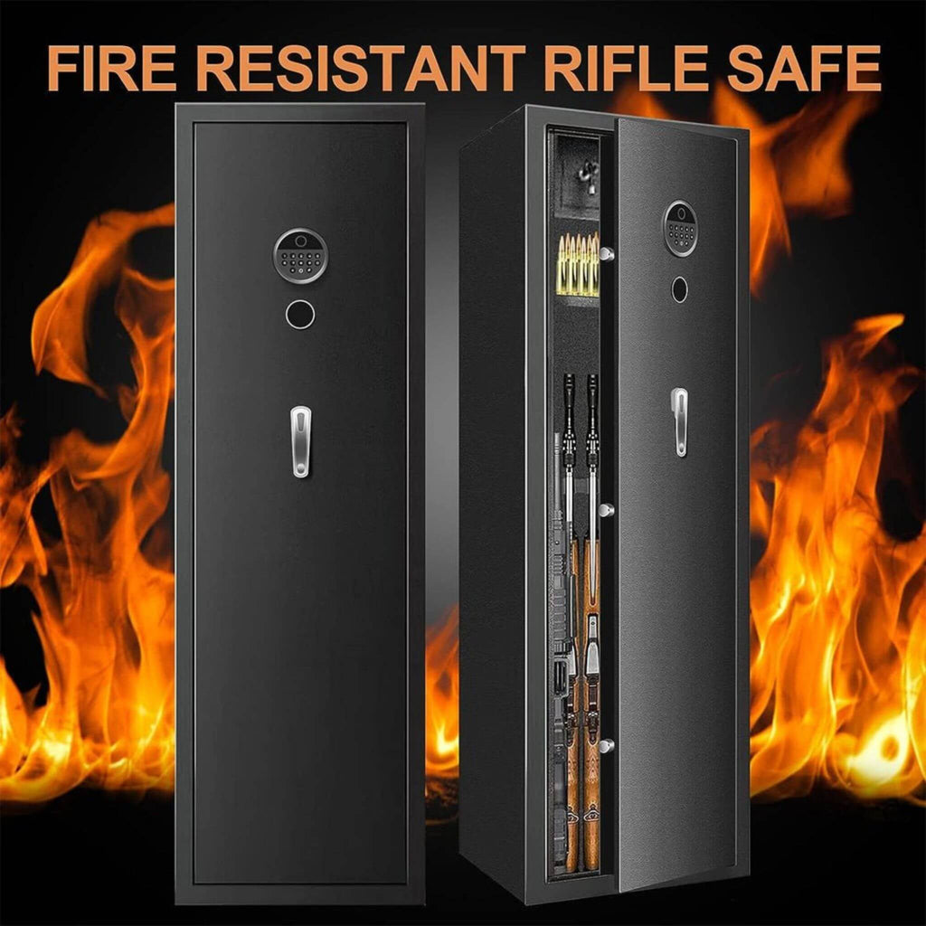 Heavy-Duty 57-Inch Anti-Theft Fireproof Biometric Gun Rifle Pistol Safe For Home, 11-12 Guns (SAK53816) – SAKSBY WHOLESALE, v