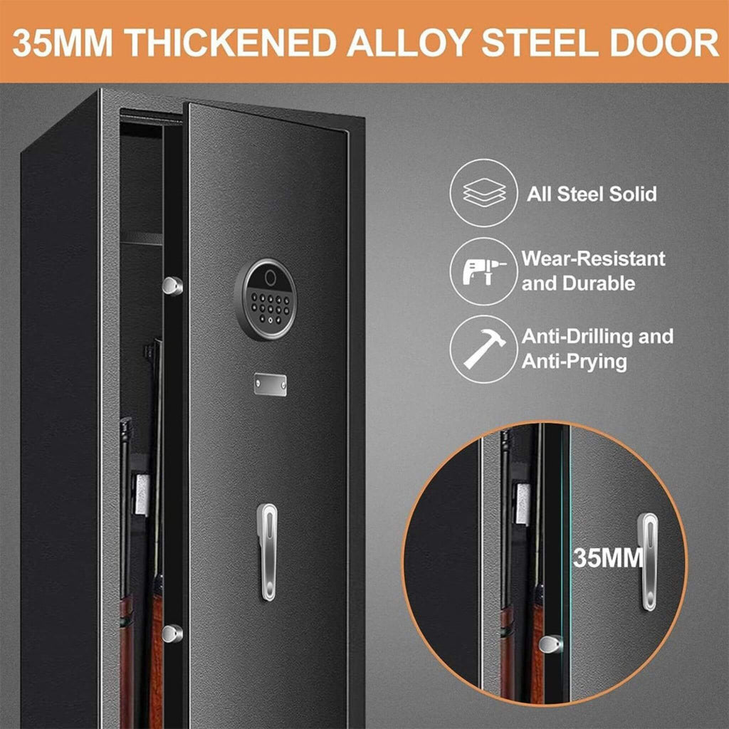 Heavy-Duty 57-Inch Anti-Theft Fireproof Biometric Gun Rifle Pistol Safe For Home, 11-12 Guns (SAK53816) – SAKSBY WHOLESALE, v