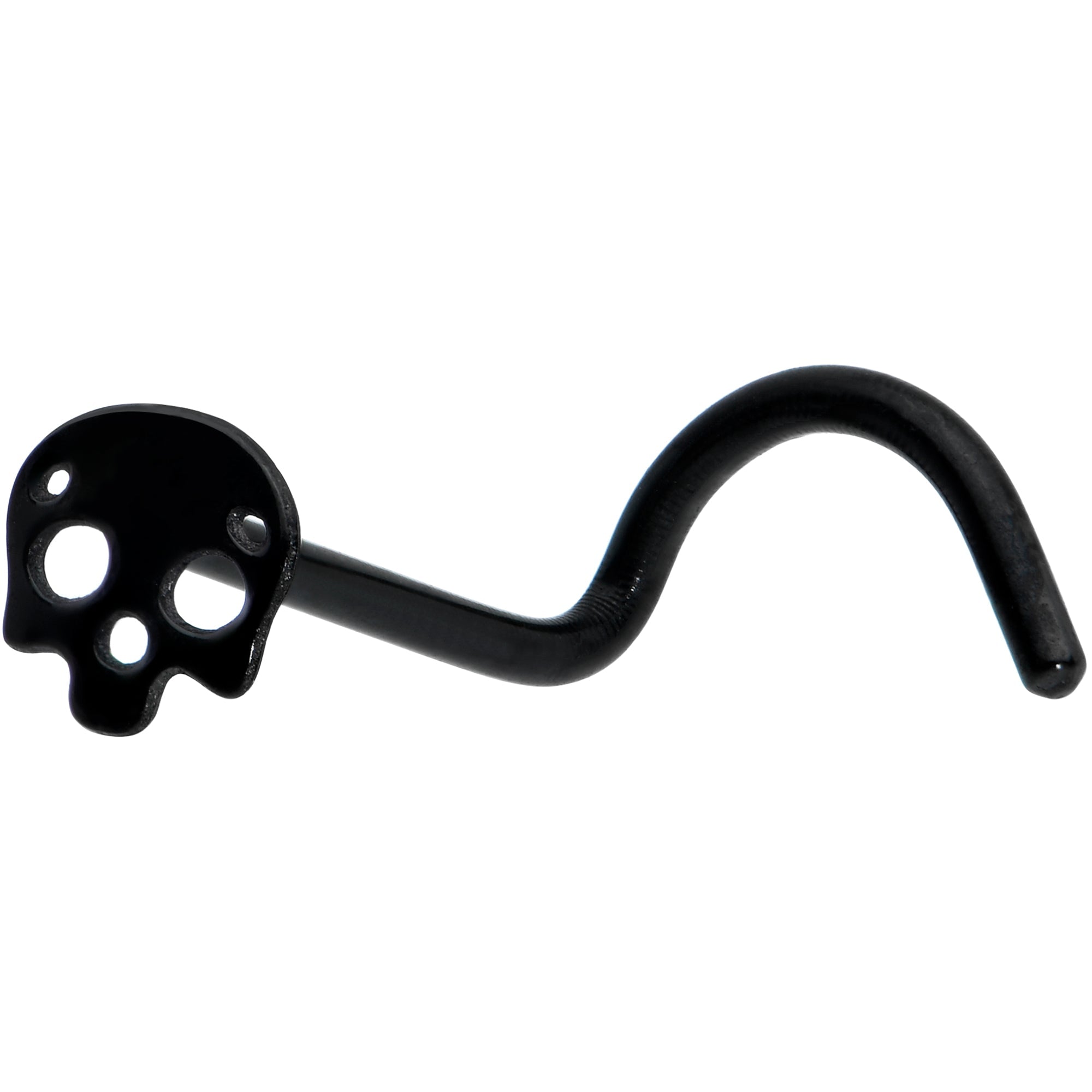 BodyCandy Black Anodized Titanium Skull Nose Ring — main product shot