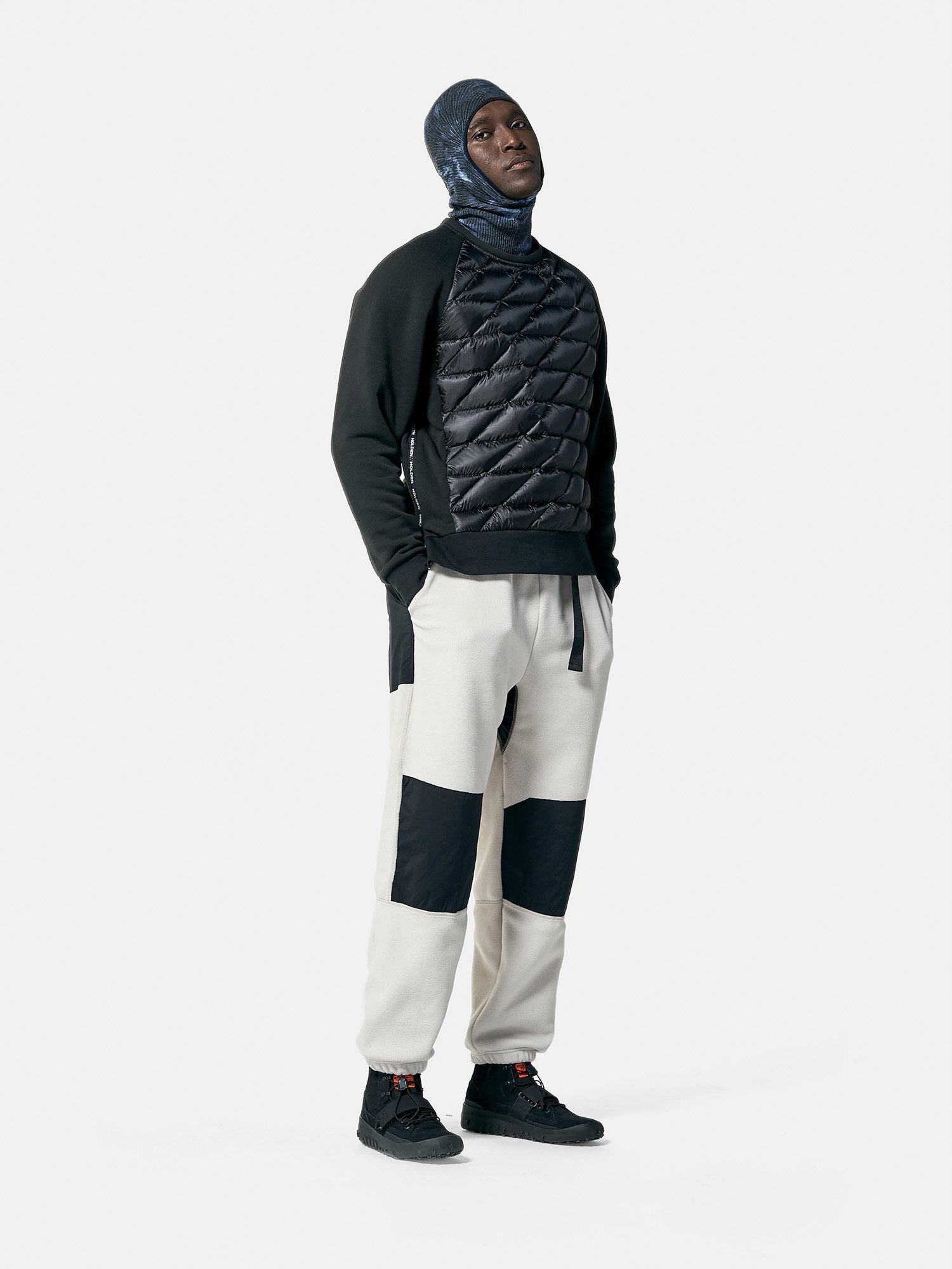 Holden Outerwear Hybrid Down Crew - Black — side view