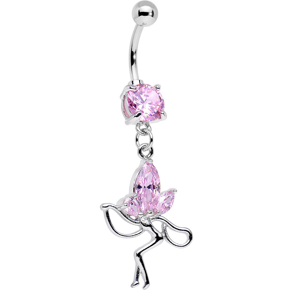 BodyCandy Pink CZ Meadow Fairy Dangle Belly Ring — main product shot