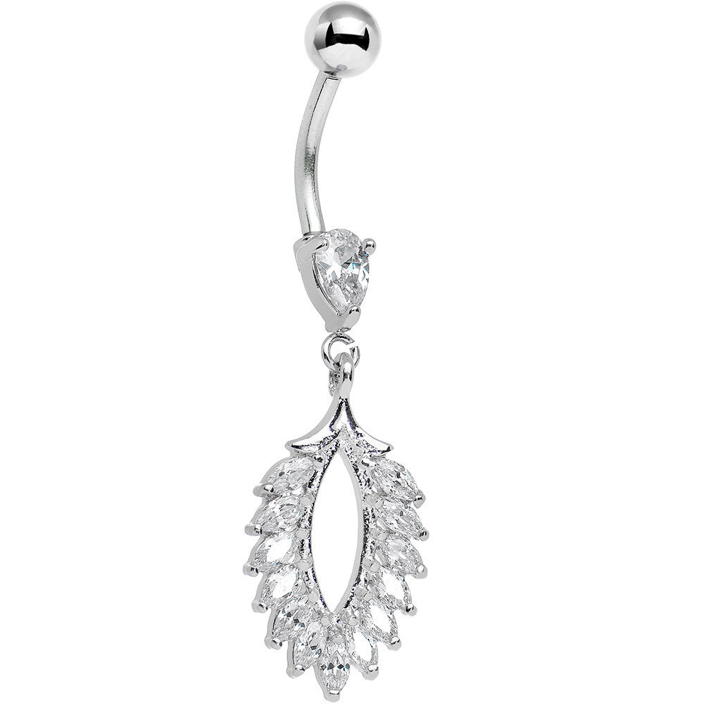 BodyCandy Clear CZ Gem Light as a Feather Dangle Belly Ring — main product shot