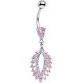 BodyCandy Pink CZ Gem Light as a Feather Dangle Belly Ring — main product shot