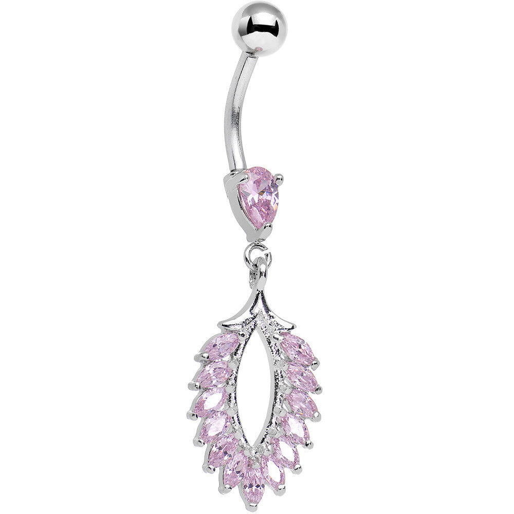 BodyCandy Pink CZ Gem Light as a Feather Dangle Belly Ring — main product shot