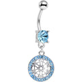 BodyCandy Blue Gem Wear Me Out Woven Pattern Dangle Belly Ring — main product shot