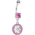 BodyCandy Pink Gem Wear Me Out Woven Pattern Dangle Belly Ring — main product shot