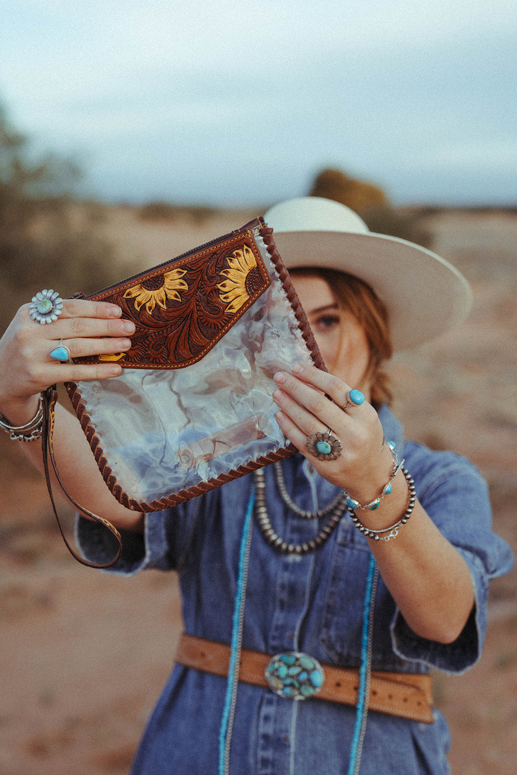 Haute Southern Hyde The Sunflower Fields Clear Bag, a Haute Southern Hyde by Beth Marie Exclusive — back view