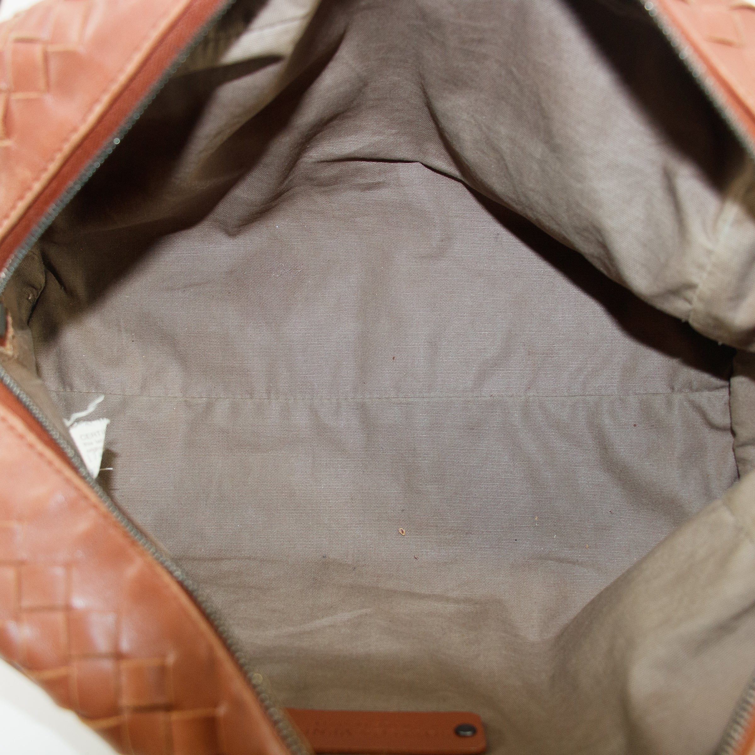 Bolt Boutique Bottega Veneta Intrrecciato Brown Leather Cosmetic Bag #5744 — color detail