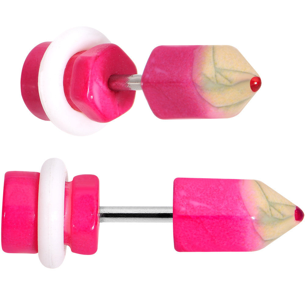 BodyCandy Acrylic and Stainless Steel Pink Pencil Cheater Plug Set — main product shot