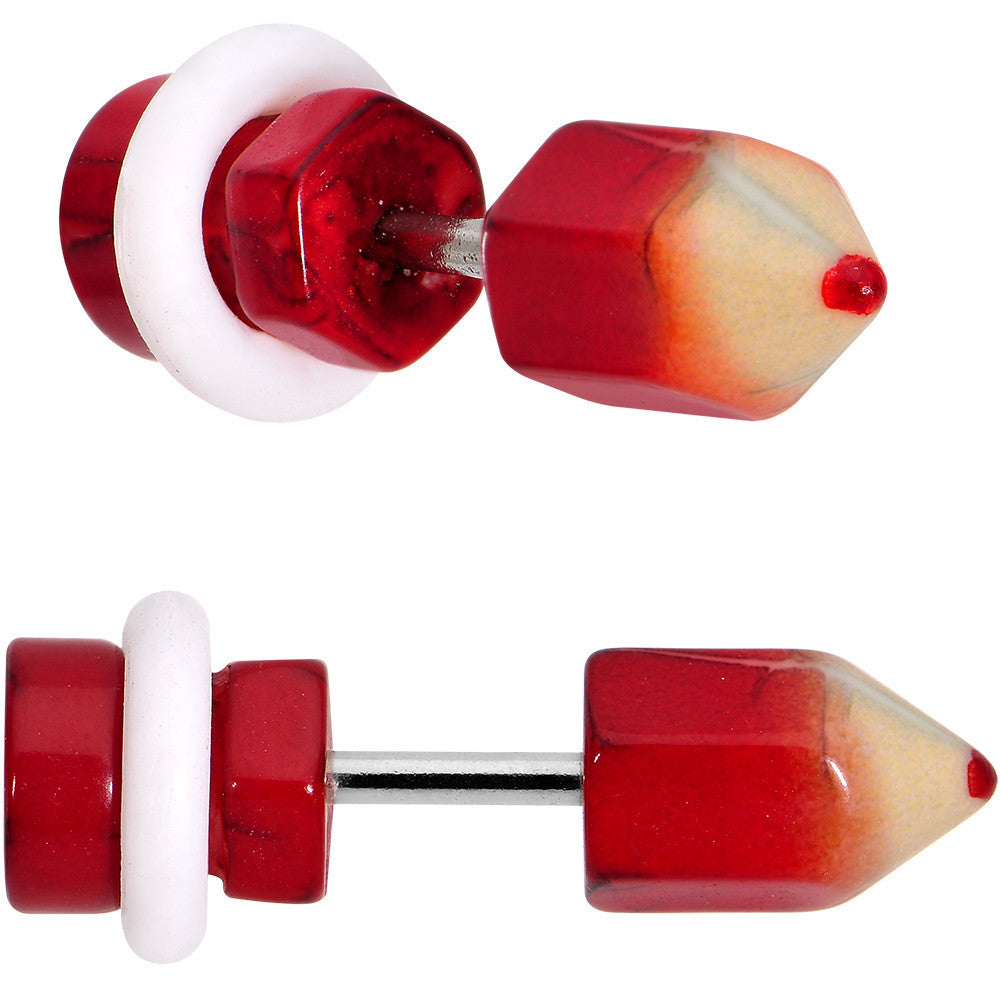 BodyCandy Acrylic and Stainless Steel Red Pencil Cheater Plug Set — main product shot
