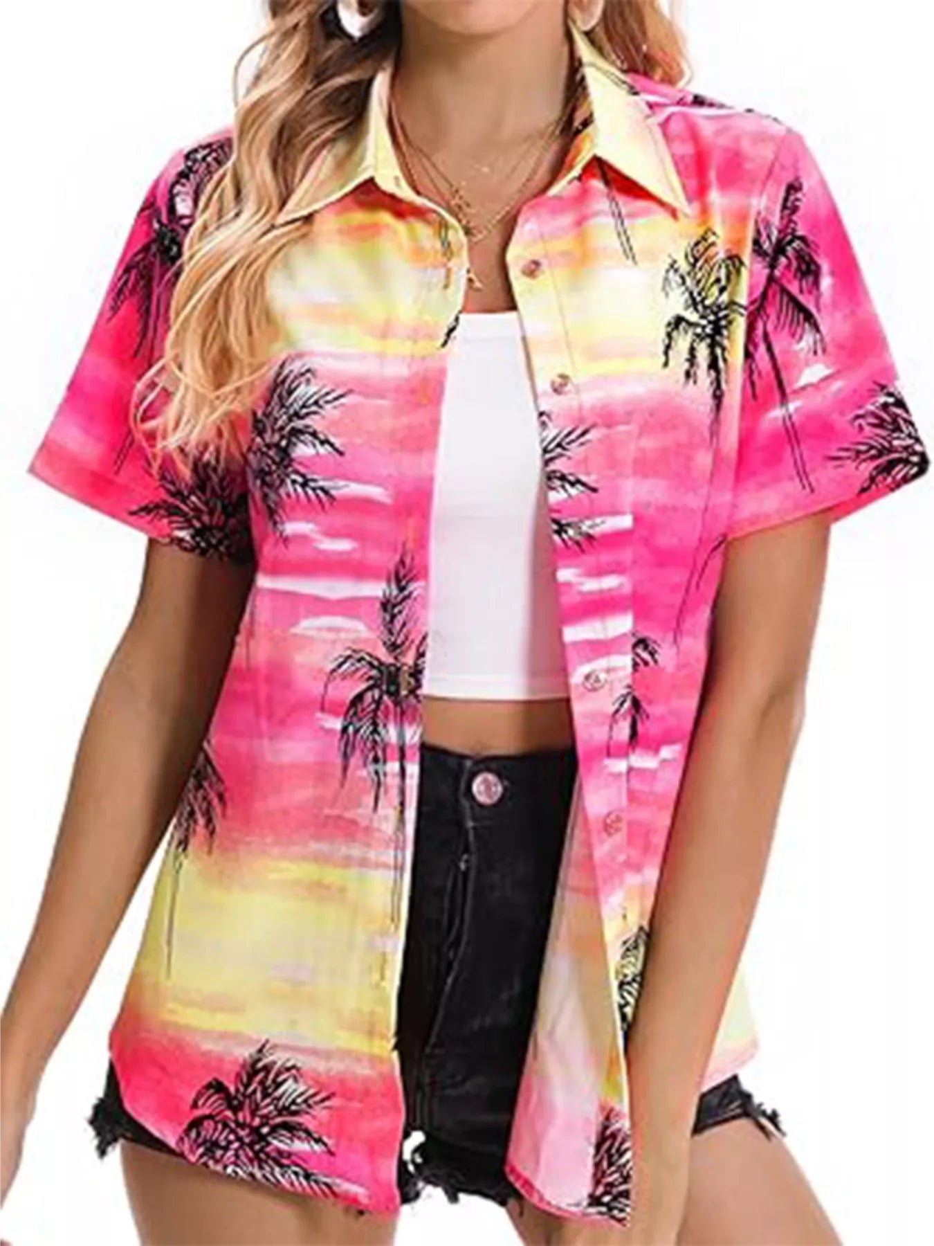 Plant Print Short Sleeve Shirt