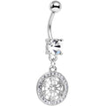 BodyCandy Clear Gem Mandala Medallion Dangle Belly Ring — main product shot