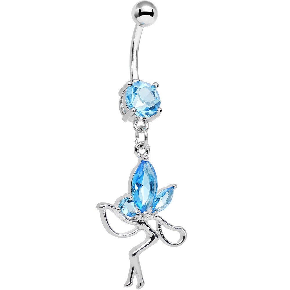 BodyCandy Aqua Cubic Zirconia Meadow Fairy Dangle Belly Ring — main product shot