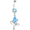BodyCandy Aqua Cubic Zirconia Meadow Fairy Dangle Belly Ring — main product shot