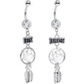 BodyCandy Clear Gem Best Friends Dreamcatcher Dangle Belly Ring Set — main product shot