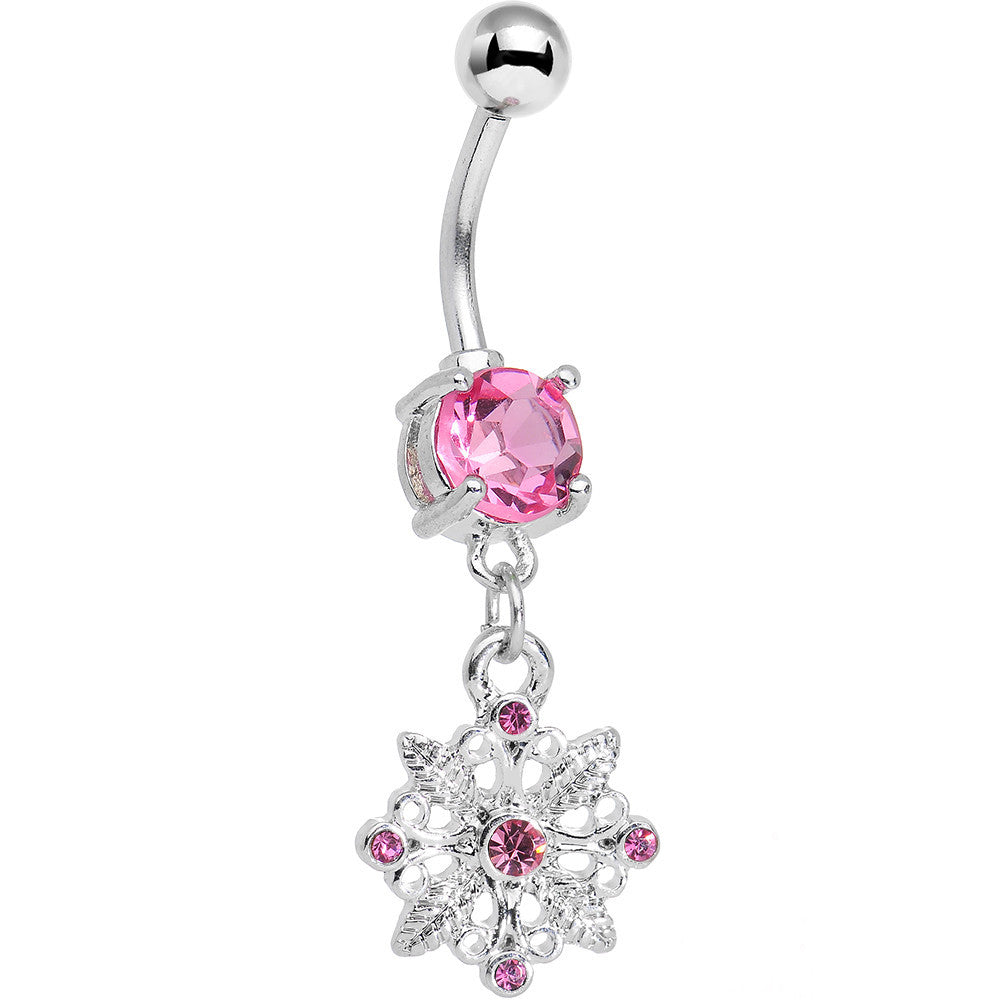 BodyCandy Pink Gem Highland Wildflower Dangle Belly Ring — main product shot