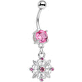 BodyCandy Pink Gem Highland Wildflower Dangle Belly Ring — main product shot