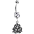 BodyCandy Double Clear Gem Incan Flower Dangle Belly Ring — main product shot