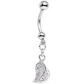 BodyCandy Half of My Heart Clear Gem Encrusted Dangle Belly Ring — main product shot