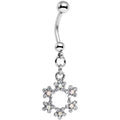 BodyCandy Clear and Aurora Decorated Snowflake Dangle Belly Ring — main product shot