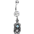 BodyCandy Clear and Light Blue Gem Swirl Dangle Belly Ring — main product shot