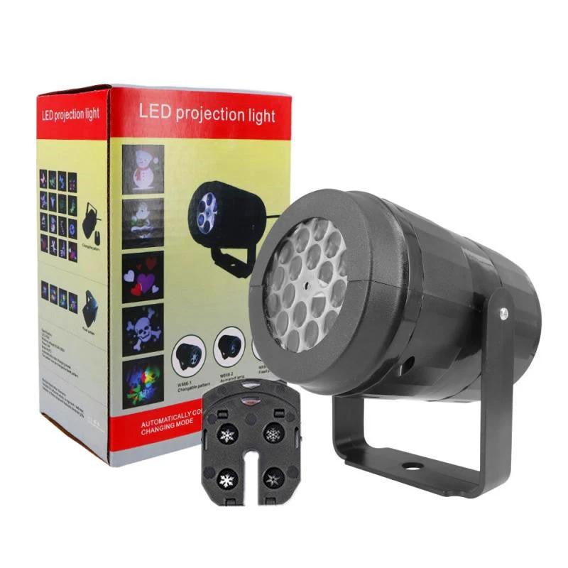Christmas Party Lights Snowflake Projector Light Led Stage Light Rotating Xmas Pattern Outdoor Holiday Lighting Garden Christmas Decor