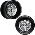 BodyCandy 5/8 Black Organic Beechwood Stainless Steel Cross Saddle Plug Set — main product shot