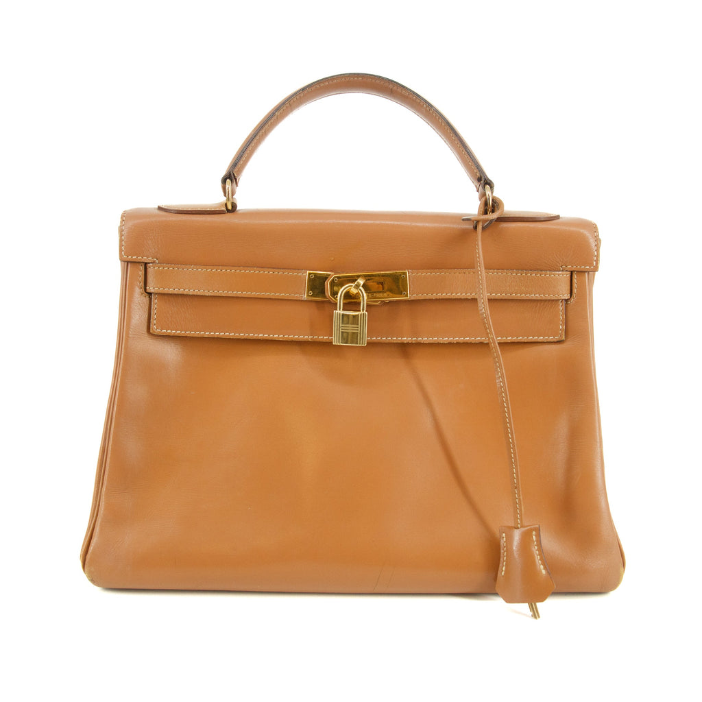 Bolt Boutique Hermes Kelly 32 Boxcalf Brown Handbag Year 1986 #5775 — main product shot